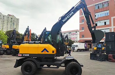 Excavadora sobre ruedas