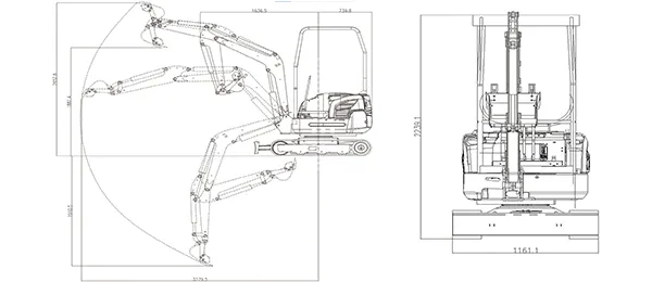 Excavadora eléctrica sobre orugas KE18
