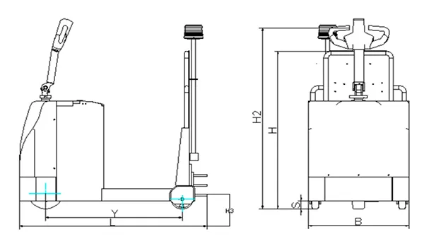 Tractor eléctrico de arrastre con operador de pie (tracción delantera) STB20/30/40/50