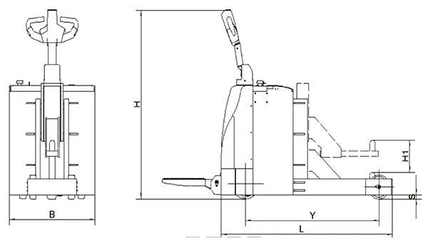 Tractor eléctrico de arrastre con operador de pie (tracción trasera) STB30B
